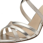 Damen Sandaletten Silber Metallic mit Riemchen und Stiletto-Absatz