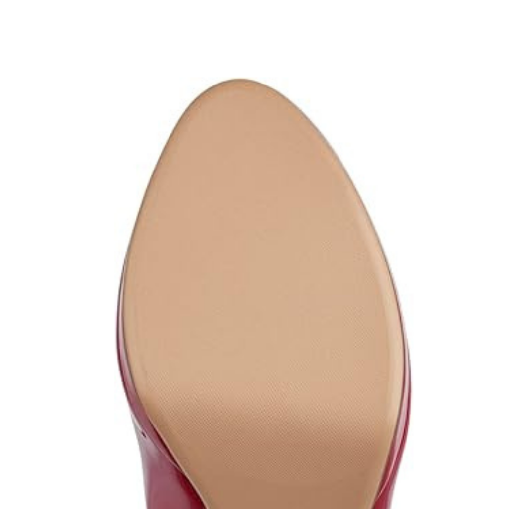 Damen Pumps Rot Velours Spitz mit Plateau und Stiletto-Absatz